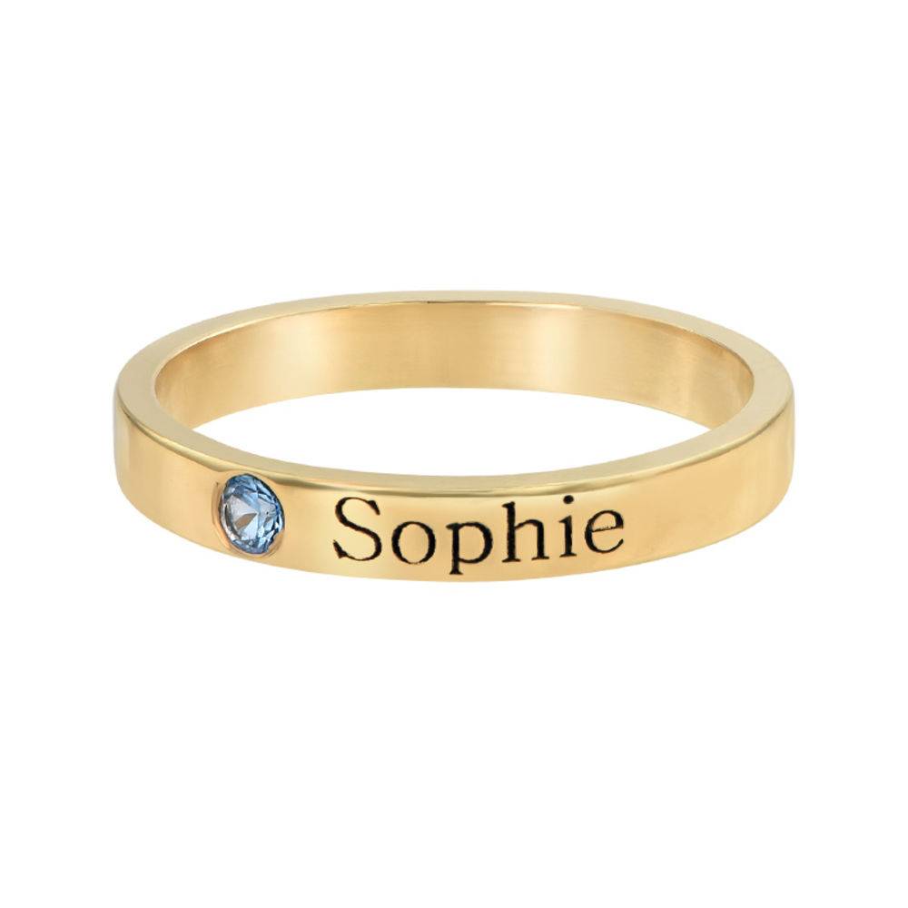 Stackable Birthstone Name Ring - 14ct Yellow Gold product photo