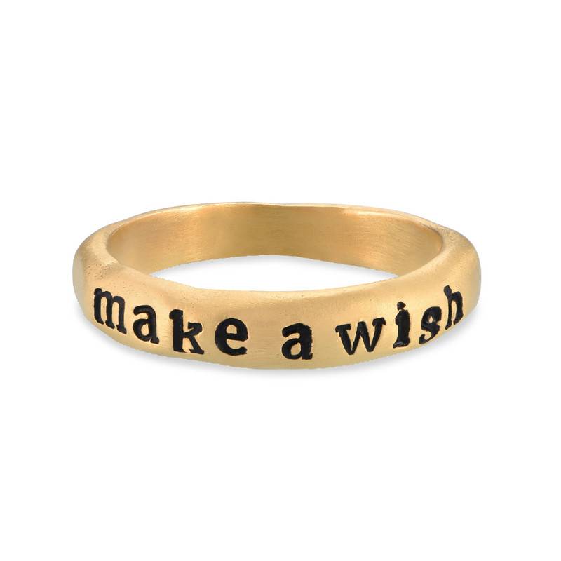 Stackable Engraved Ring with Names in Gold Plating-1 product photo