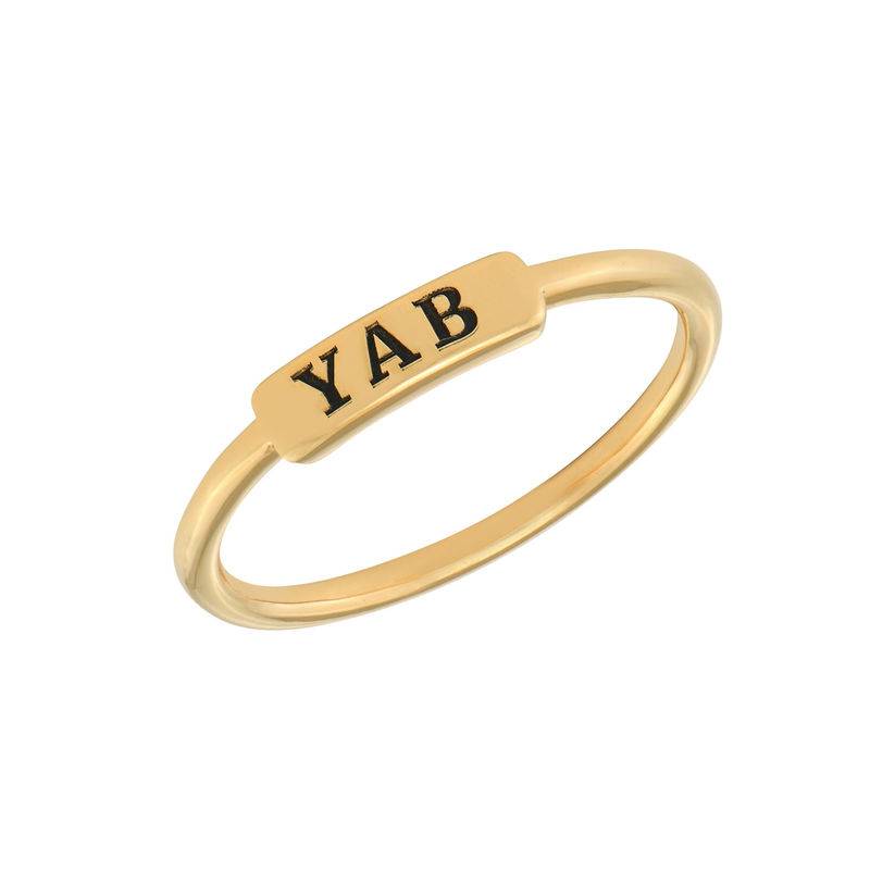 Stackable Nameplate Ring in 18ct Gold Plating product photo