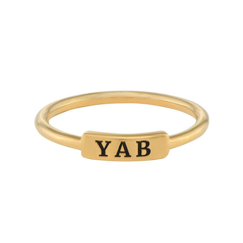 Stackable Nameplate Ring in 18ct Gold Plating-1 product photo