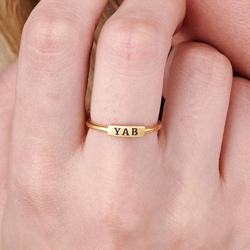 Stackable Nameplate Ring in 18ct Gold Plating-5 product photo