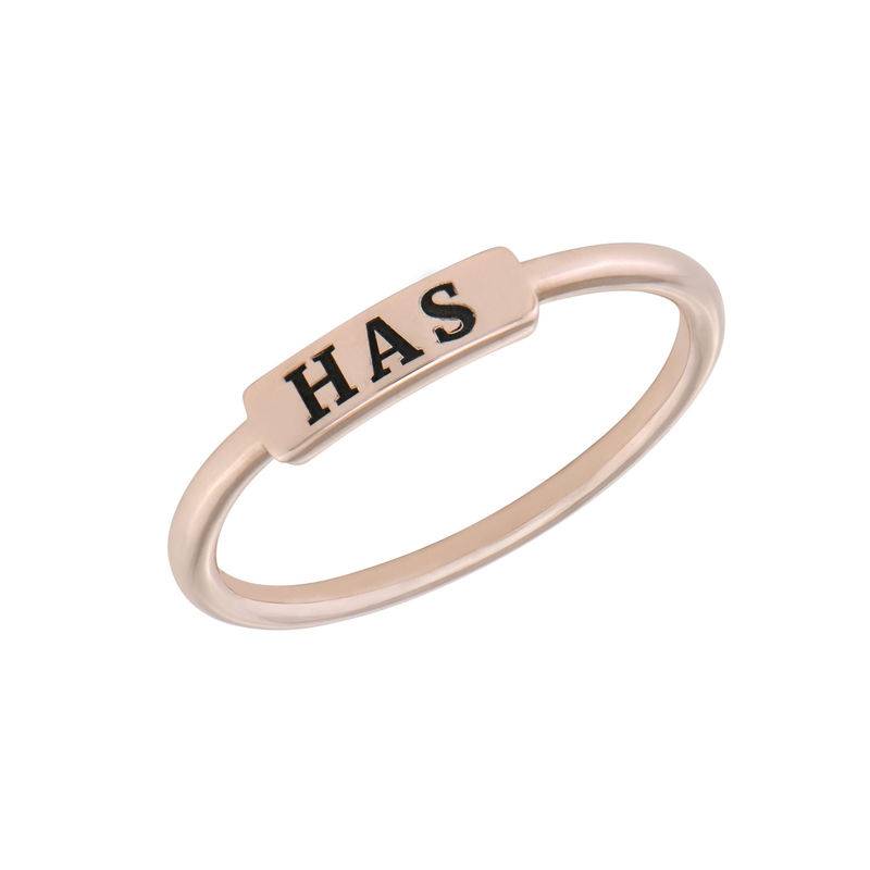 Stapelbare ring met naamplaatje in rosé-vergulde uitvoering-5 Productfoto