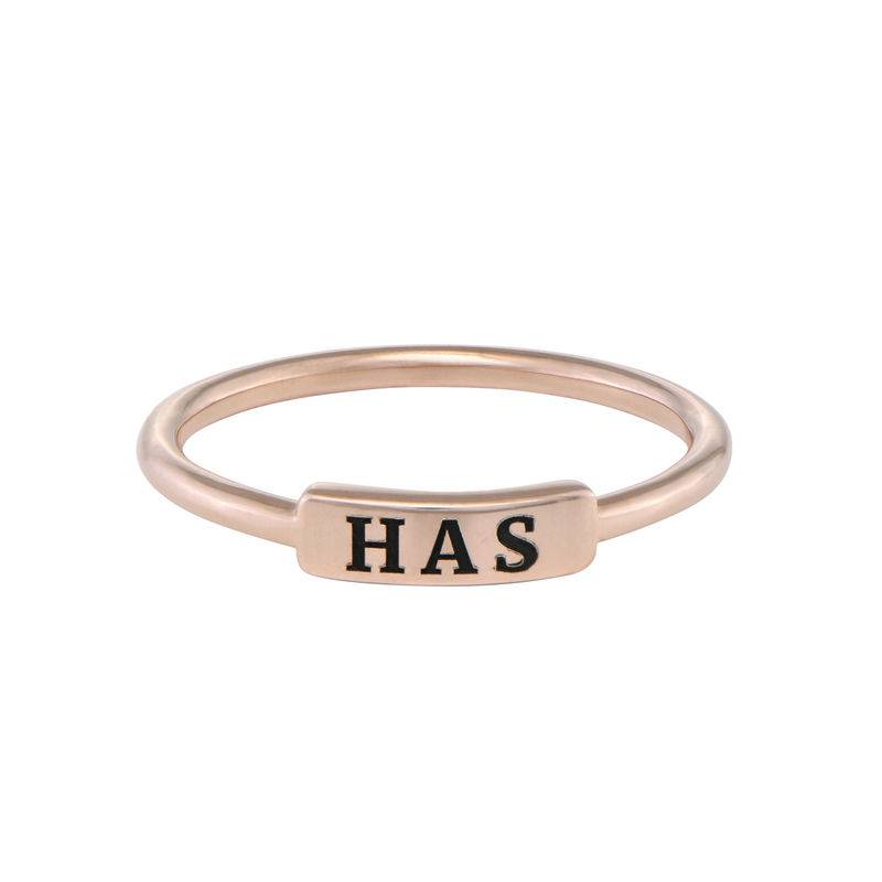 Stackable Nameplate Ring in 18ct Rose Gold Plating-3 product photo