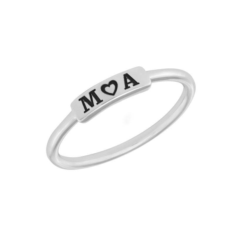 Stackable Nameplate Ring in Silver-1 product photo