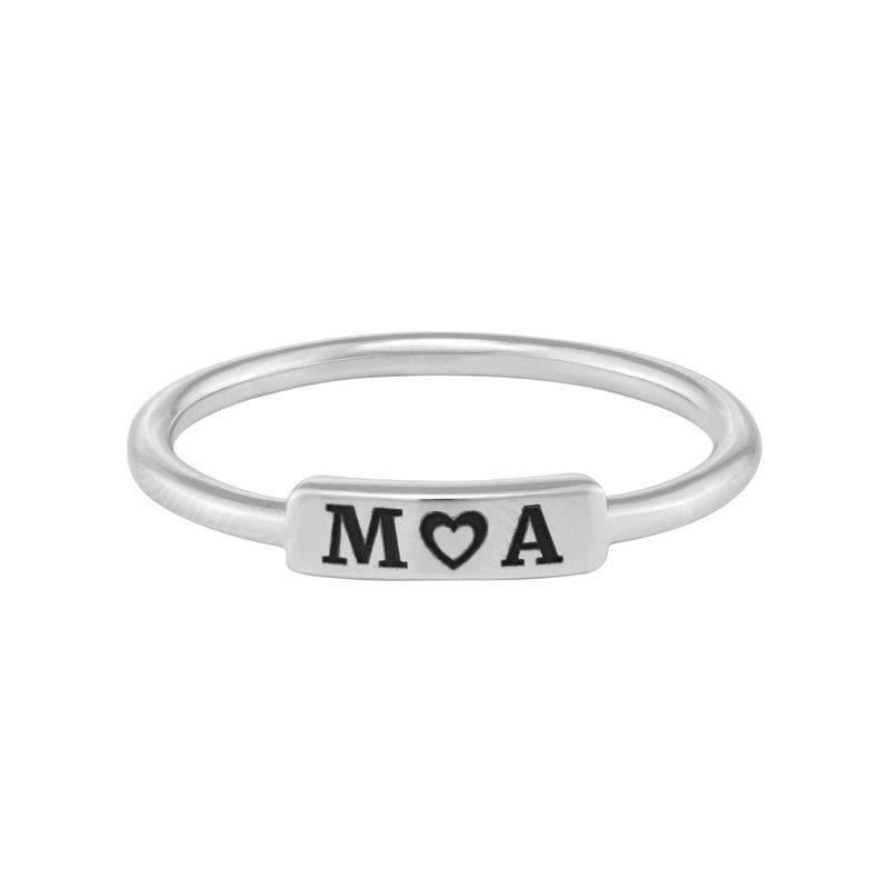 Stackable Nameplate Ring in Silver-2 product photo