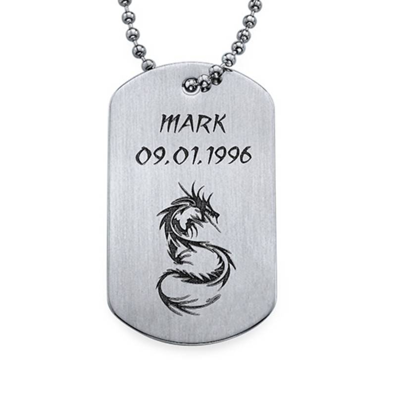 Dragon Dog tag-Halskæde i Rustfrit Stål-1 produkt billede