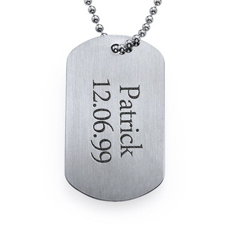Stainless Steel Engraved Dog Tag Necklace product photo