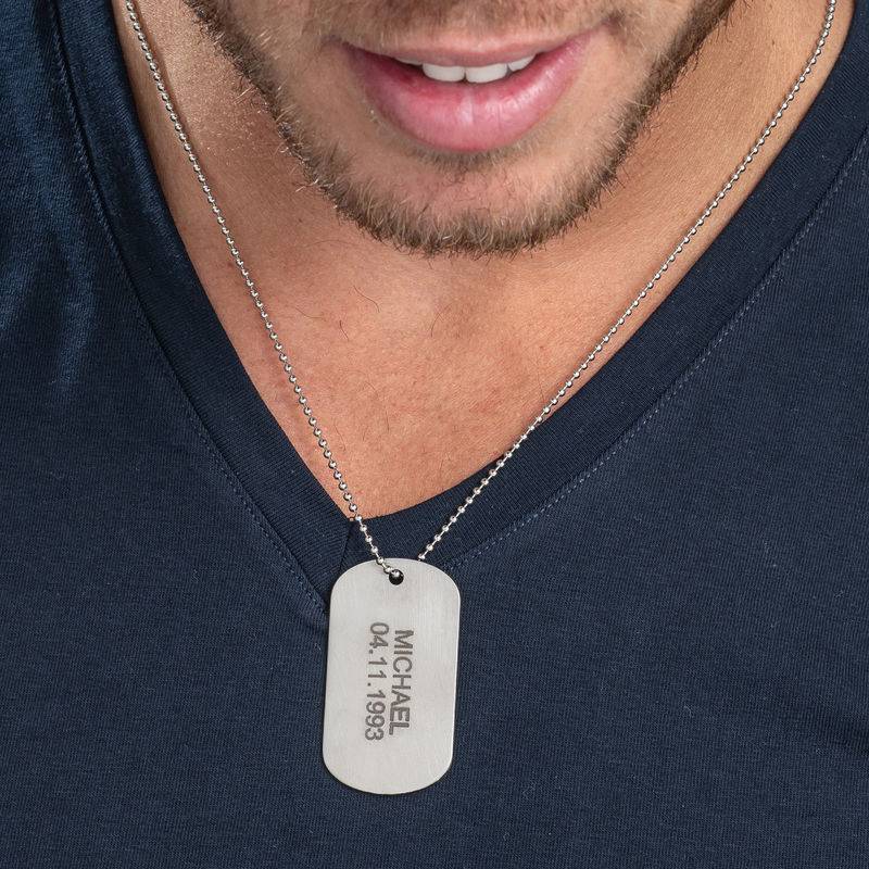 Stainless Steel Engraved Dog Tag Necklace product photo