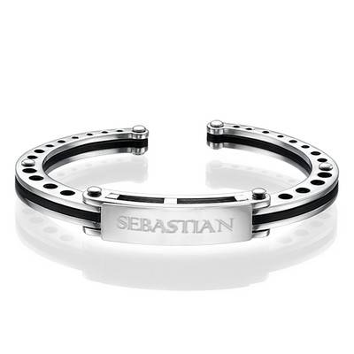 Engraved Men's Bracelet in Stainless Steel product photo