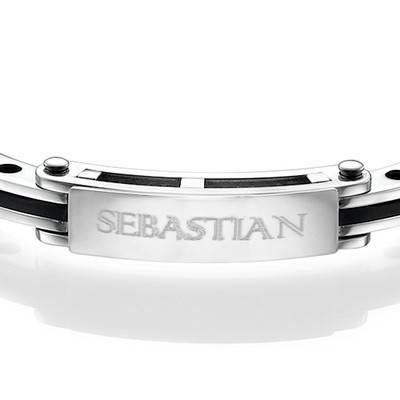 Engraved Men's Bracelet in Stainless Steel-4 product photo