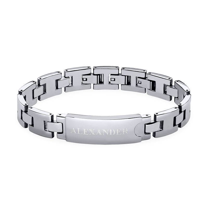 Stainless Steel Men's Bracelet with Engraving-1 product photo