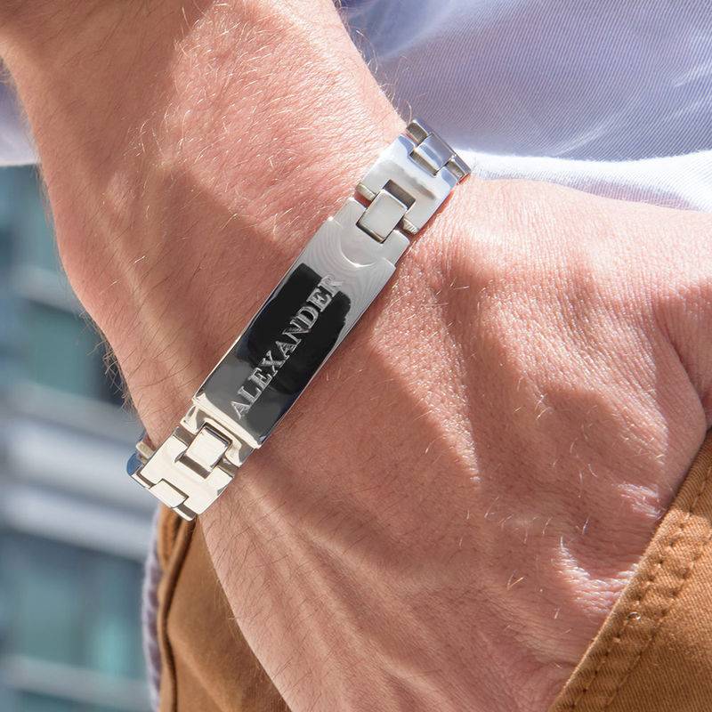 Stainless Steel Men's Bracelet with Engraving-2 product photo