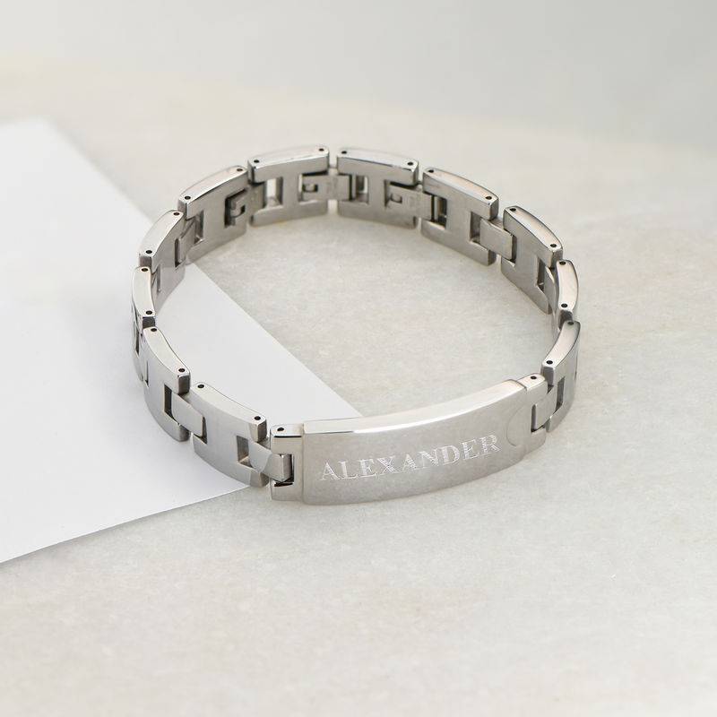 Stainless Steel Men's Bracelet with Engraving-3 product photo