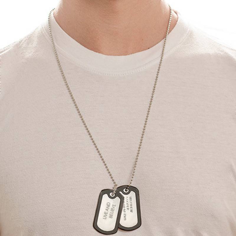 Personalized Double Dog Tag Necklace for Men-2 product photo