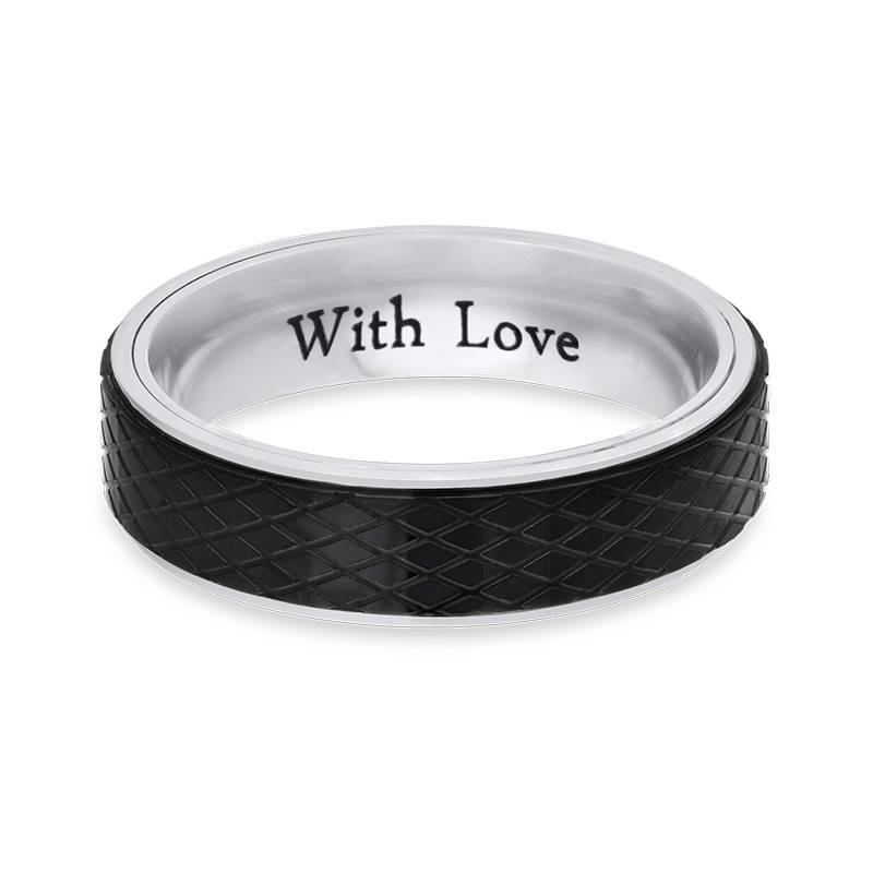 Stainless Steel Ring for Men-Black and Silver product photo