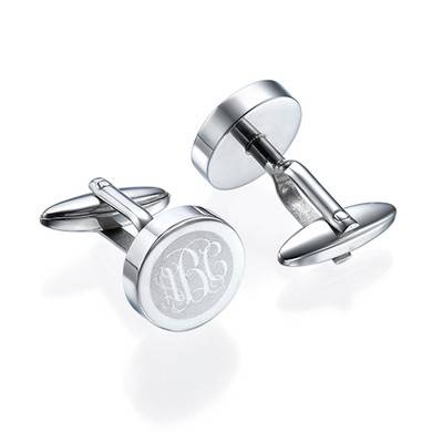 Monogram Cufflinks in Stainless Steel-1 product photo
