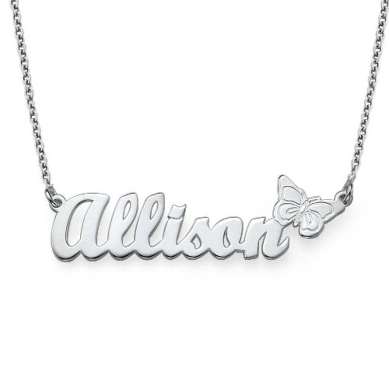 Sterling Silver Butterfly Name Necklace-2 product photo