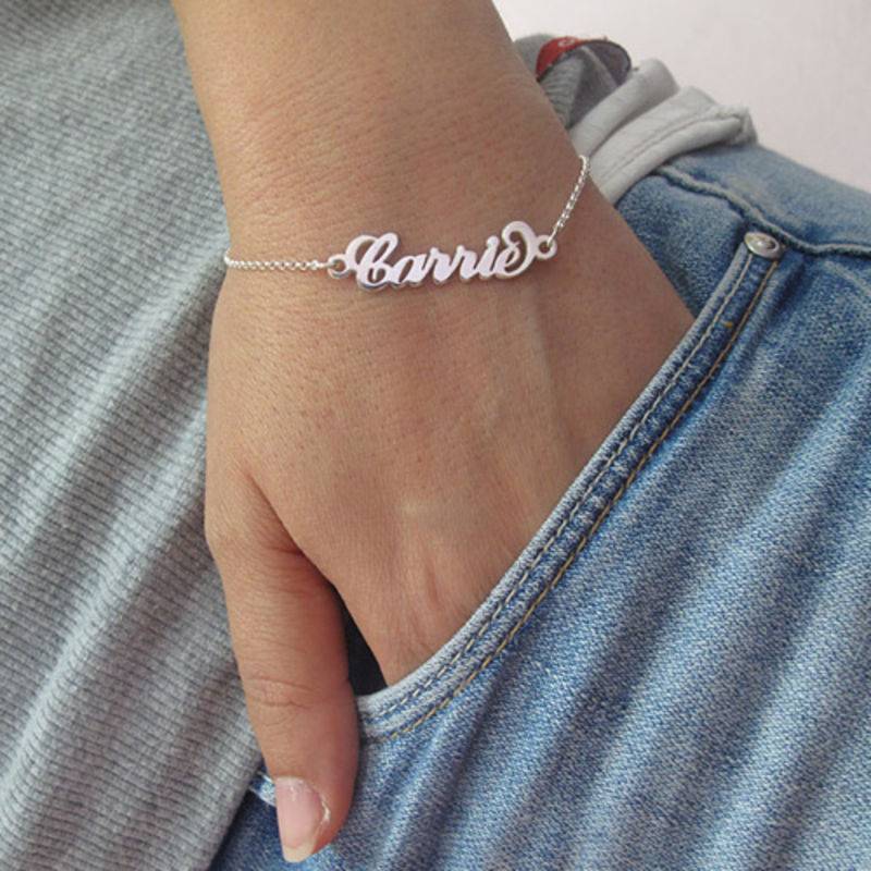 Sterling Silver "Carrie" Name Bracelet / Anklet product photo