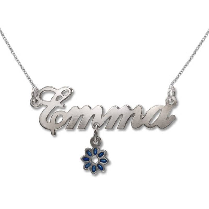 Sterling Silver Dangling Charm Name Necklace product photo