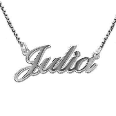 Double Thick Classic Name Necklace With Rollo Chain product photo