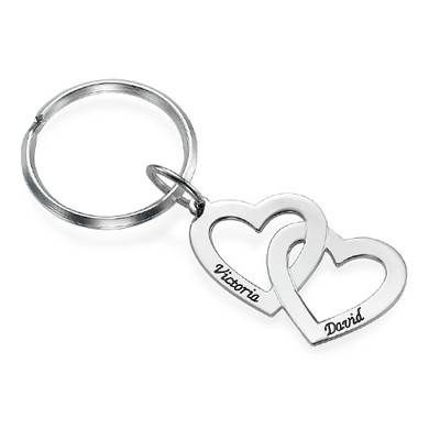 Heart Heart Keyring in Sterling Silver product photo