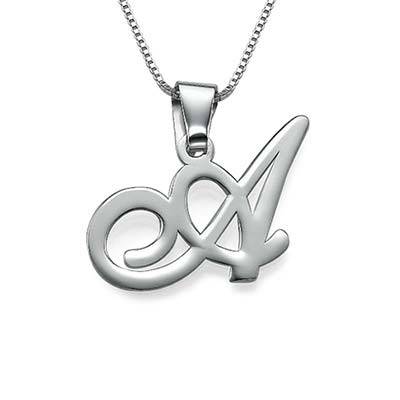 Initials Pendant with Any Letter in Sterling Silver product photo