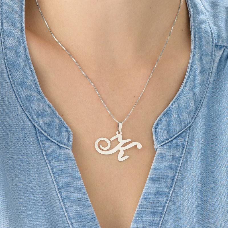Initials Pendant Necklace in Sterling Silver-2 product photo