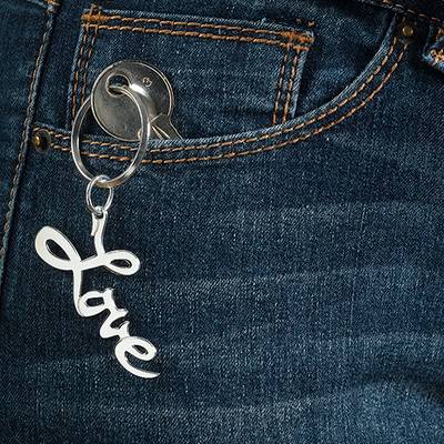 Sterling Silver "Love" Keyring product photo