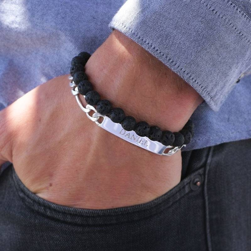 Amigo ID-armbånd til mænd i sterlingsølv produkt billede