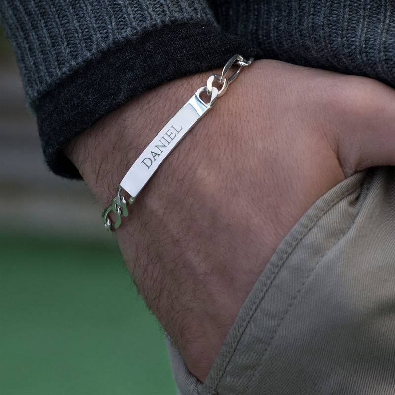 Amigo ID-armbånd til mænd i sterlingsølv produkt billede