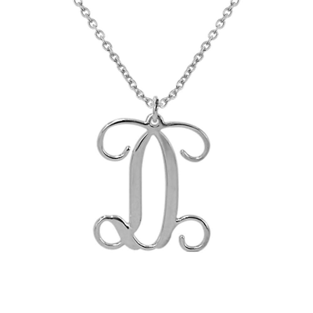 Monogram halskæde med initialer i sølv-2 produkt billede
