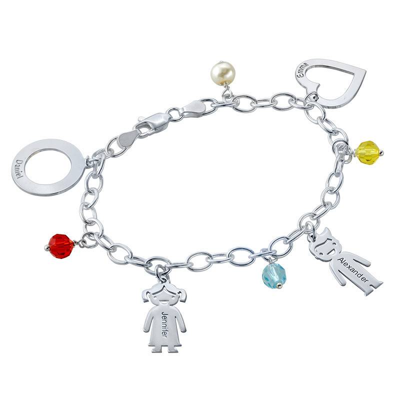 Sterling Silver Mother's Charms Bracelet product photo
