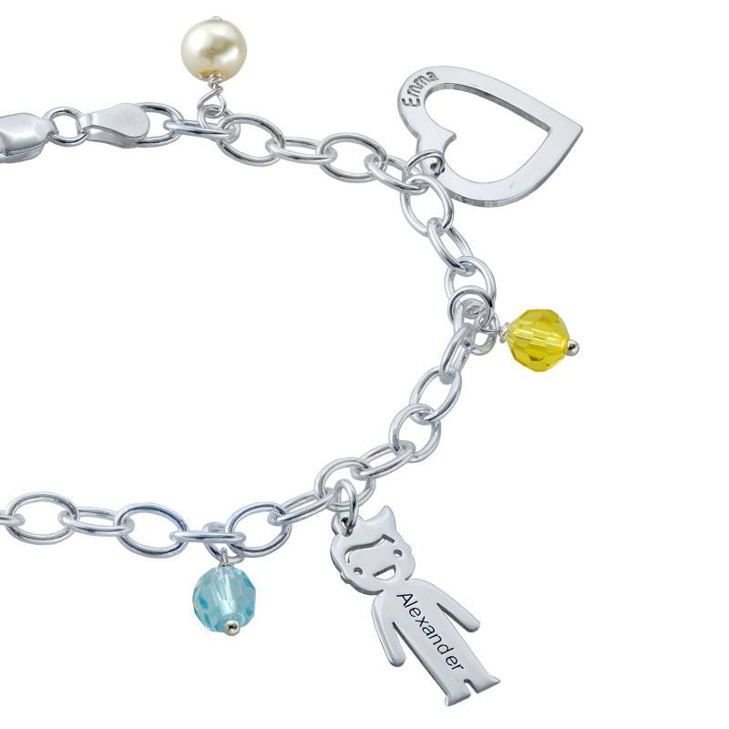 Sterling Silver Mum's Charm Bracelet-1 product photo
