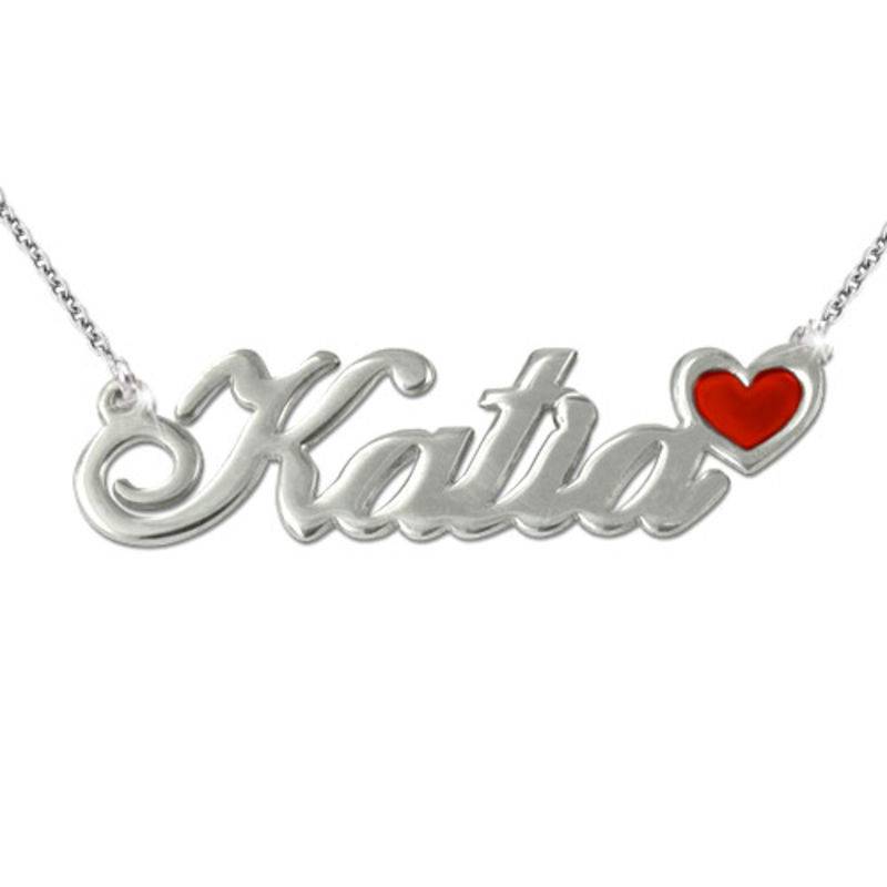 Sterling Silver Name Necklace with Colour Charm product photo