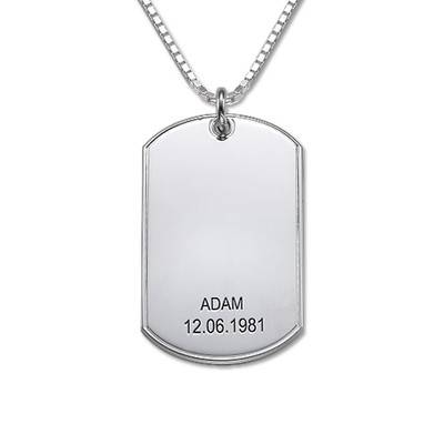 Dog Tag Necklace in Sterling Silver product photo