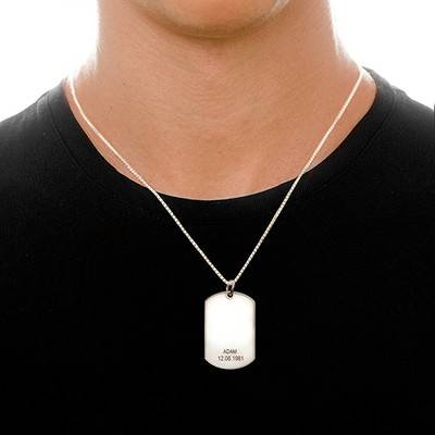 Personlig halskæde i sølv med dog tag-1 produkt billede