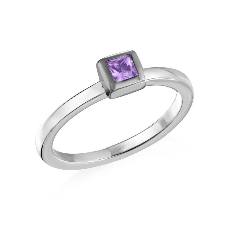 Sterling Silver Stackable Square Lavender Scents Ring product photo