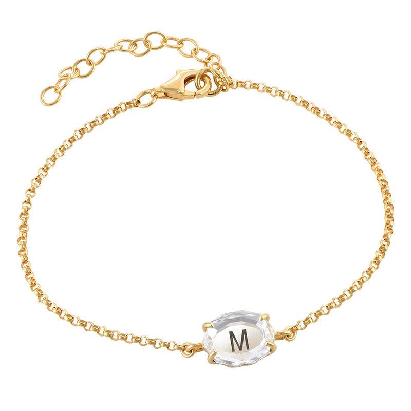 Stone Engraved Bracelet in Gold Plating-6 product photo