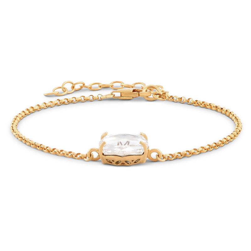Stone Engraved Bracelet in Gold Plating-4 product photo