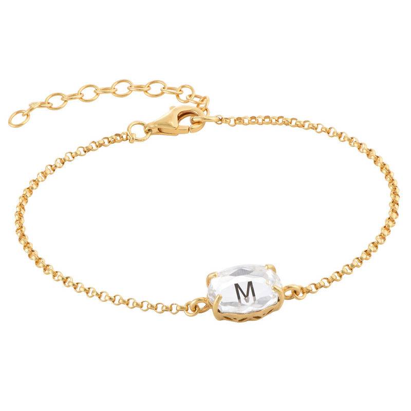 Stone Engraved Bracelet in Gold Plating product photo