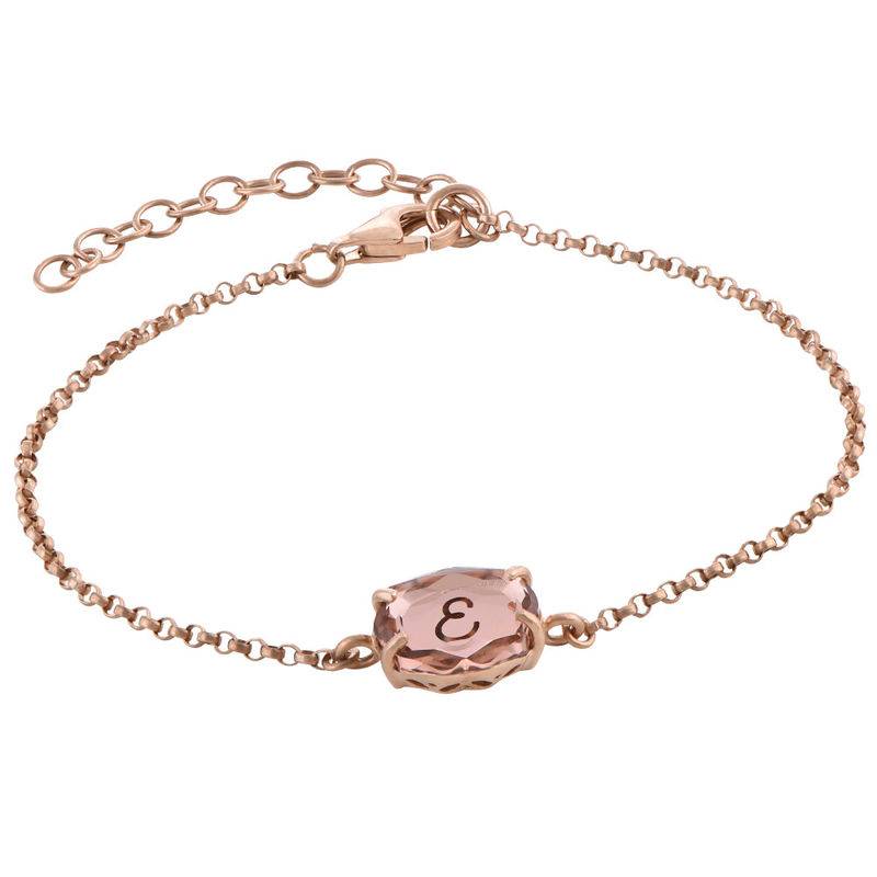 Stone Engraved Bracelet in Rose Gold Plating-5 product photo