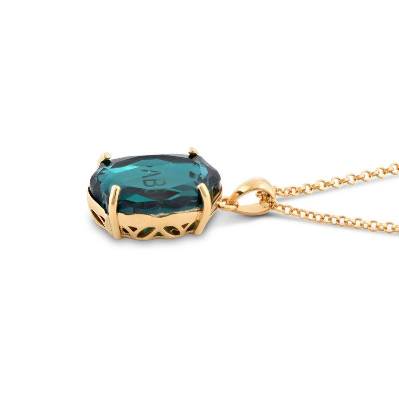 Stone Engraved Necklace in Gold Plating-1 product photo