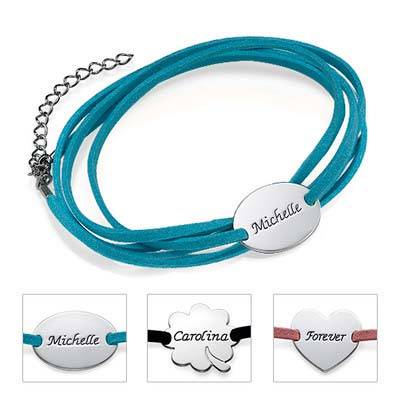 Suede Wrap Bracelet with Personalized Charm product photo