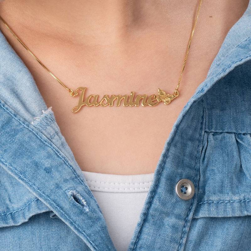 Teen's Butterfly Name Necklace with 18ct Gold Plating product photo
