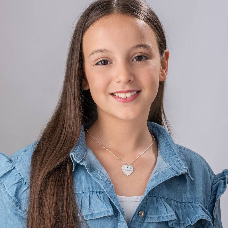 Personalisierte Herzkette für Teenager-Mädchen  - 925er Sterlingsilber-2 Produktfoto