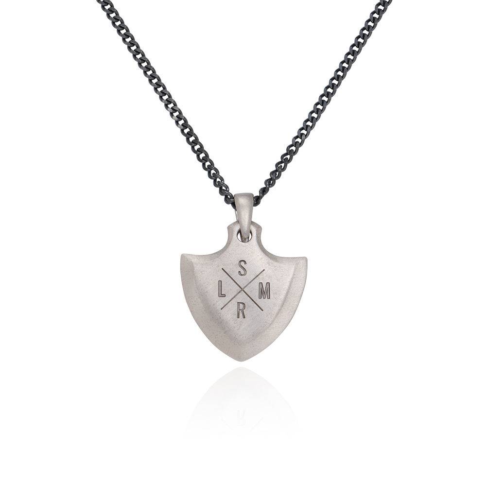 The Shield Men Necklace in Matte Sterling Silver product photo