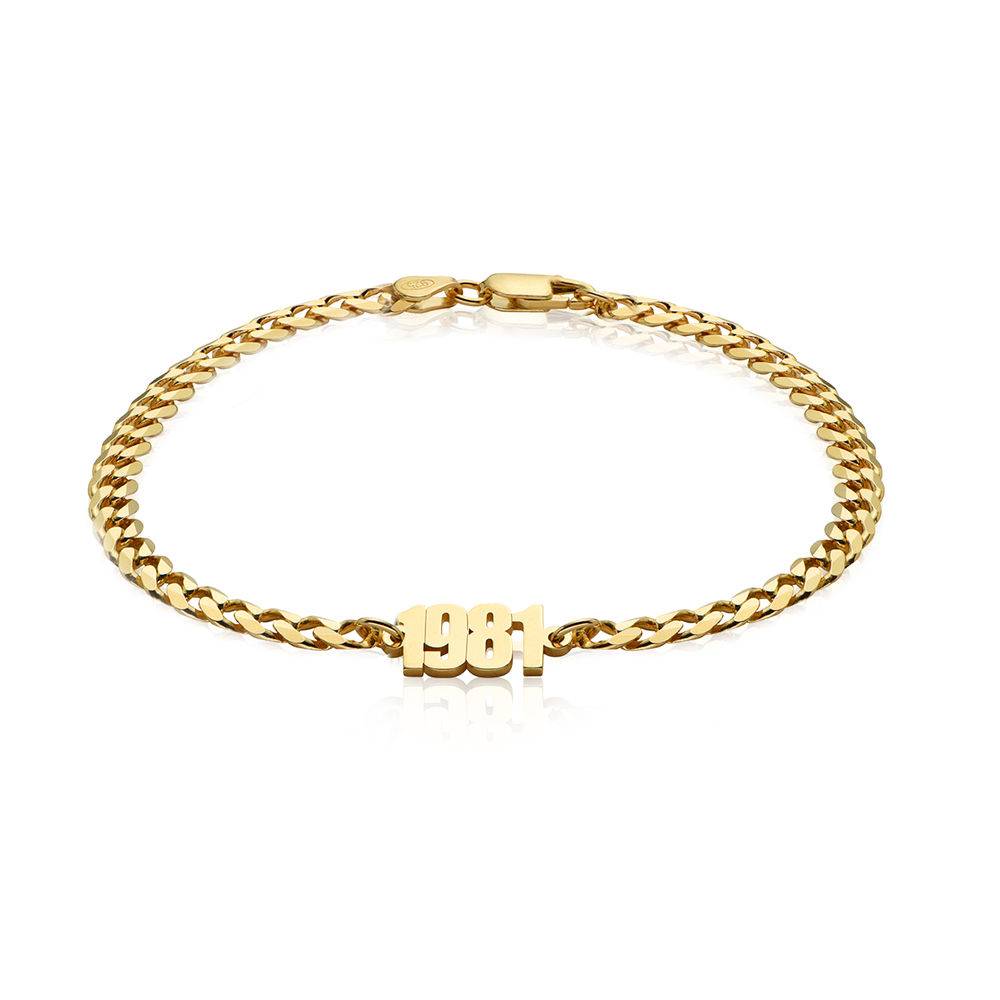 Thick Chain Name Bracelet in Gold Vermeil product photo