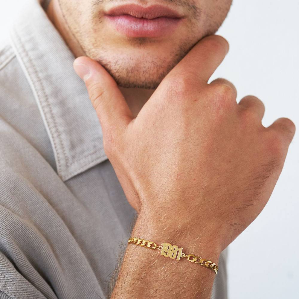 Thick Chain Name Bracelet in 18ct Gold Vermeil-3 product photo
