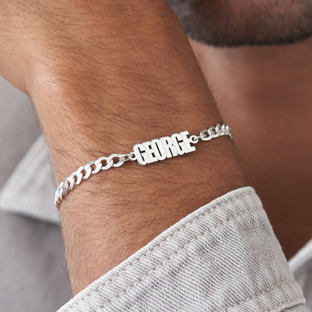 Thick ChaName Bracelet in Sterling Silver-5 product photo