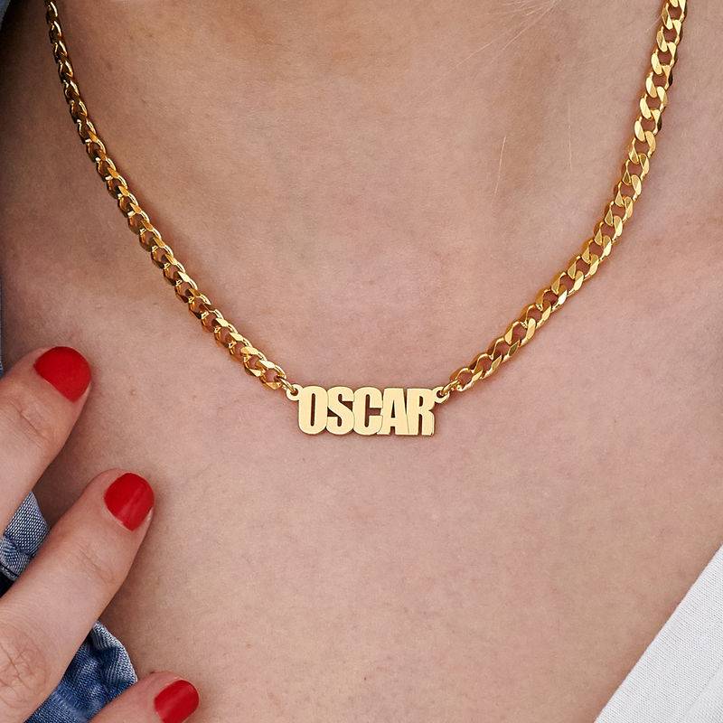 Thick Chain Name Necklace in 18k Gold Plating-5 product photo